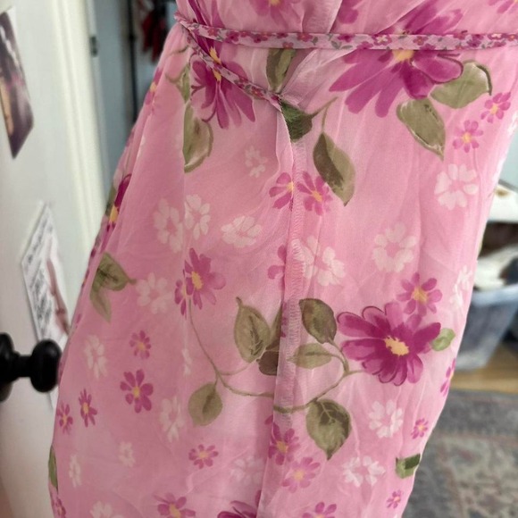 Girl Code Y2K Pink Floral Asymmetrical Fairycore Midi Dress Size 16 — Whimsygoth - Picture 3 of 6